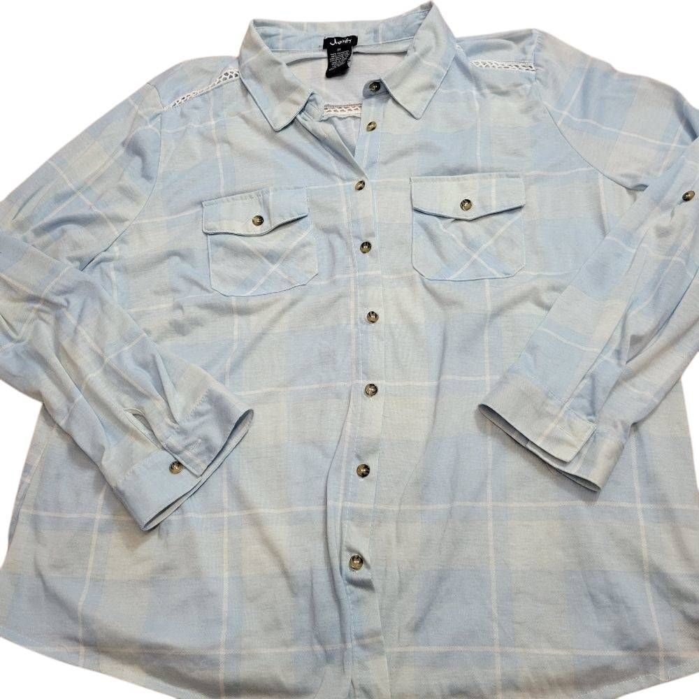 Justify buttondown plaid shirt 2X